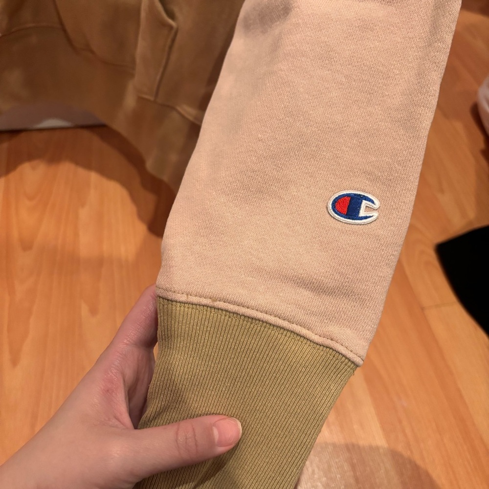 Champion Multitone Patchwork Tan Hoodie - image 3